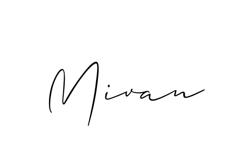 if you are searching for the best signature style for your name Mivan. so please give up your signature search. here we have designed multiple signature styles  using Allison_Script. Mivan signature style 2 images and pictures png