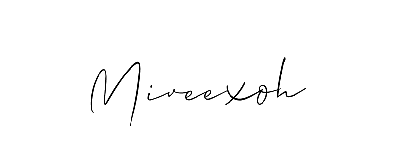 Use a signature maker to create a handwritten signature online. With this signature software, you can design (Allison_Script) your own signature for name Miveexoh. Miveexoh signature style 2 images and pictures png