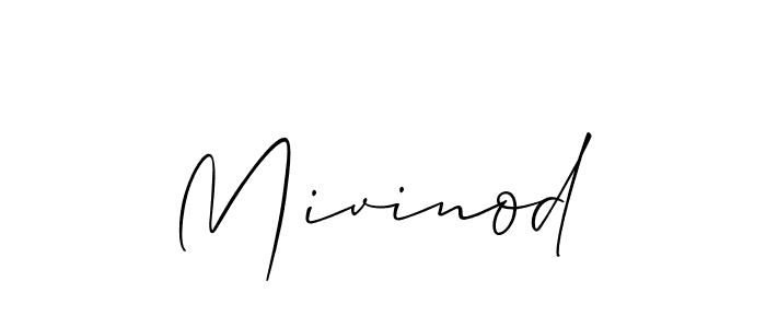 How to make Mivinod signature? Allison_Script is a professional autograph style. Create handwritten signature for Mivinod name. Mivinod signature style 2 images and pictures png