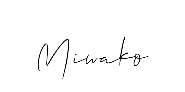 Create a beautiful signature design for name Miwako. With this signature (Allison_Script) fonts, you can make a handwritten signature for free. Miwako signature style 2 images and pictures png