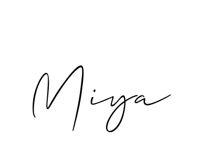 Design your own signature with our free online signature maker. With this signature software, you can create a handwritten (Allison_Script) signature for name Miya. Miya signature style 2 images and pictures png