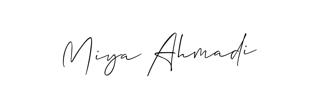 Create a beautiful signature design for name Miya Ahmadi. With this signature (Allison_Script) fonts, you can make a handwritten signature for free. Miya Ahmadi signature style 2 images and pictures png