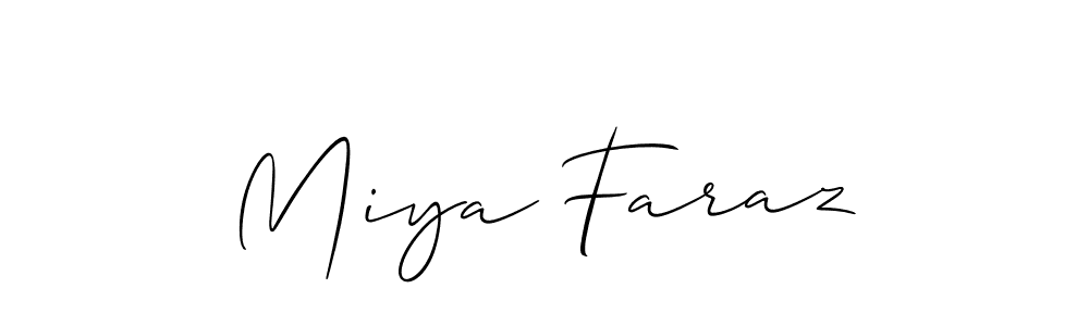 How to make Miya Faraz signature? Allison_Script is a professional autograph style. Create handwritten signature for Miya Faraz name. Miya Faraz signature style 2 images and pictures png