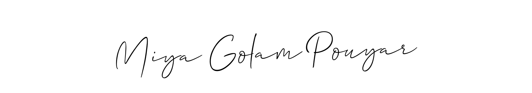 How to make Miya Golam Pouyar name signature. Use Allison_Script style for creating short signs online. This is the latest handwritten sign. Miya Golam Pouyar signature style 2 images and pictures png