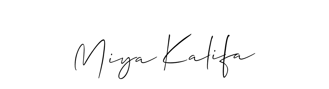 Also we have Miya Kalifa name is the best signature style. Create professional handwritten signature collection using Allison_Script autograph style. Miya Kalifa signature style 2 images and pictures png