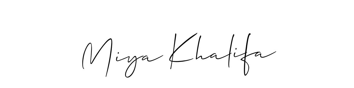 Also we have Miya Khalifa name is the best signature style. Create professional handwritten signature collection using Allison_Script autograph style. Miya Khalifa signature style 2 images and pictures png