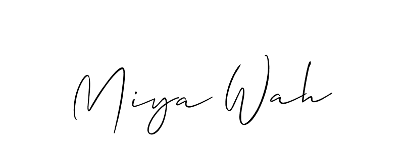 Make a beautiful signature design for name Miya Wah. With this signature (Allison_Script) style, you can create a handwritten signature for free. Miya Wah signature style 2 images and pictures png