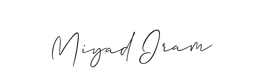 Also we have Miyad Iram name is the best signature style. Create professional handwritten signature collection using Allison_Script autograph style. Miyad Iram signature style 2 images and pictures png