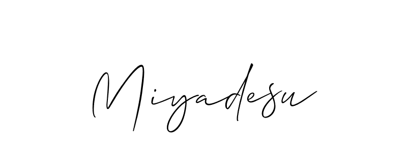 Miyadesu stylish signature style. Best Handwritten Sign (Allison_Script) for my name. Handwritten Signature Collection Ideas for my name Miyadesu. Miyadesu signature style 2 images and pictures png