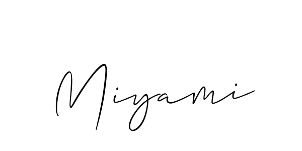 Use a signature maker to create a handwritten signature online. With this signature software, you can design (Allison_Script) your own signature for name Miyami. Miyami signature style 2 images and pictures png