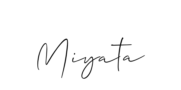 Design your own signature with our free online signature maker. With this signature software, you can create a handwritten (Allison_Script) signature for name Miyata. Miyata signature style 2 images and pictures png