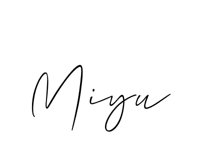 The best way (Allison_Script) to make a short signature is to pick only two or three words in your name. The name Miyu include a total of six letters. For converting this name. Miyu signature style 2 images and pictures png