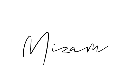 Make a beautiful signature design for name Mizam. With this signature (Allison_Script) style, you can create a handwritten signature for free. Mizam signature style 2 images and pictures png