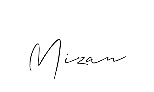 Make a beautiful signature design for name Mizan. With this signature (Allison_Script) style, you can create a handwritten signature for free. Mizan signature style 2 images and pictures png