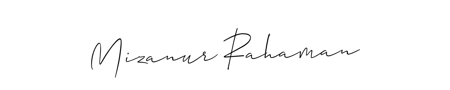 You should practise on your own different ways (Allison_Script) to write your name (Mizanur Rahaman) in signature. don't let someone else do it for you. Mizanur Rahaman signature style 2 images and pictures png