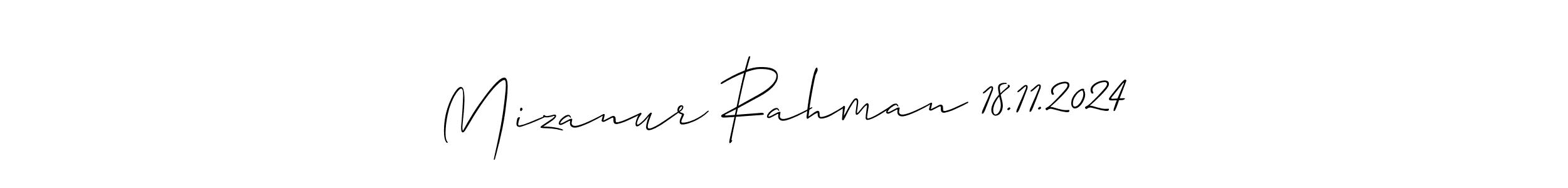 Allison_Script is a professional signature style that is perfect for those who want to add a touch of class to their signature. It is also a great choice for those who want to make their signature more unique. Get Mizanur Rahman 18.11.2024 name to fancy signature for free. Mizanur Rahman 18.11.2024 signature style 2 images and pictures png