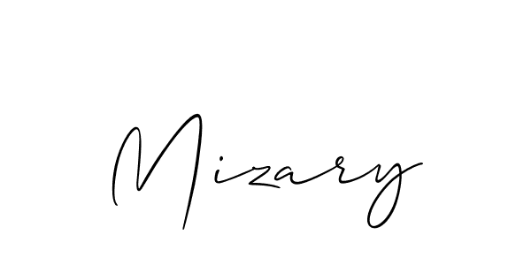 Create a beautiful signature design for name Mizary. With this signature (Allison_Script) fonts, you can make a handwritten signature for free. Mizary signature style 2 images and pictures png