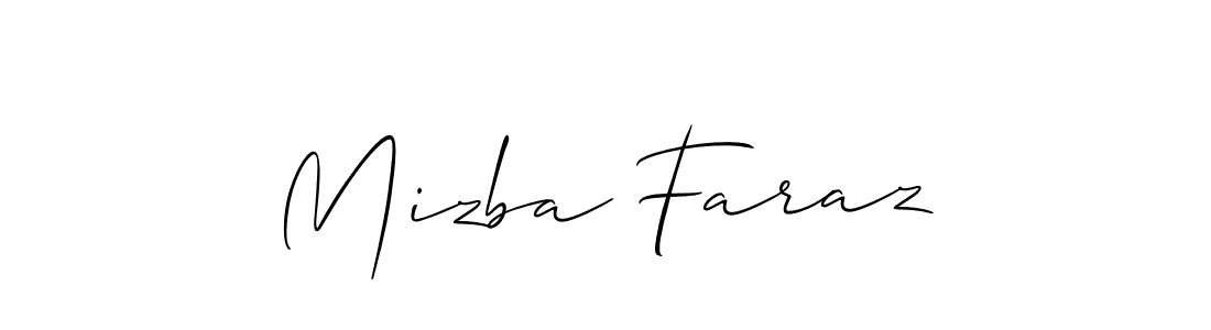 Design your own signature with our free online signature maker. With this signature software, you can create a handwritten (Allison_Script) signature for name Mizba Faraz. Mizba Faraz signature style 2 images and pictures png