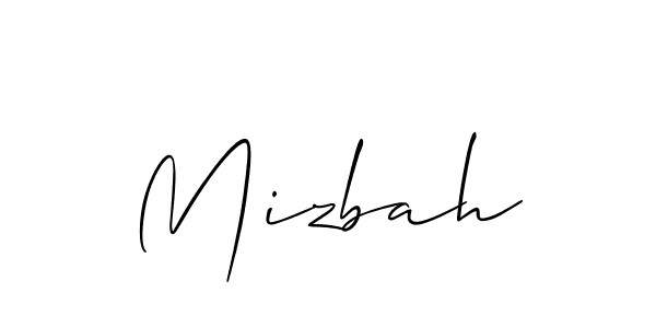 Design your own signature with our free online signature maker. With this signature software, you can create a handwritten (Allison_Script) signature for name Mizbah. Mizbah signature style 2 images and pictures png