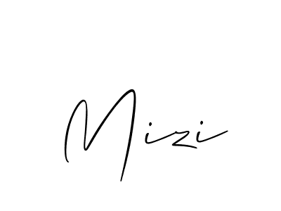 Use a signature maker to create a handwritten signature online. With this signature software, you can design (Allison_Script) your own signature for name Mizi. Mizi signature style 2 images and pictures png
