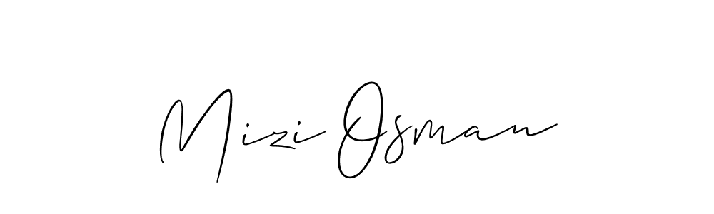 Make a beautiful signature design for name Mizi Osman. With this signature (Allison_Script) style, you can create a handwritten signature for free. Mizi Osman signature style 2 images and pictures png