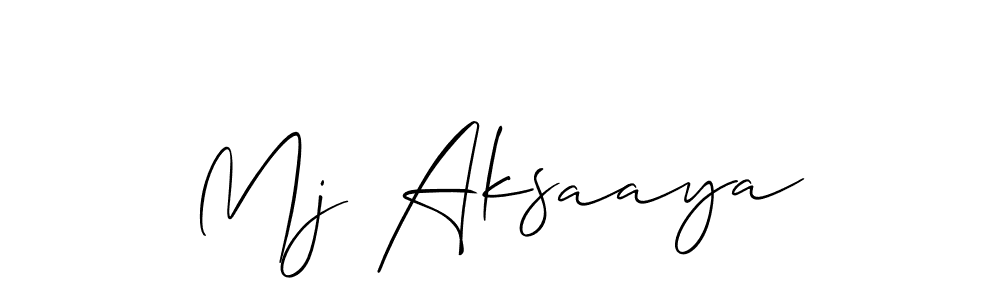 How to make Mj Aksaaya signature? Allison_Script is a professional autograph style. Create handwritten signature for Mj Aksaaya name. Mj Aksaaya signature style 2 images and pictures png