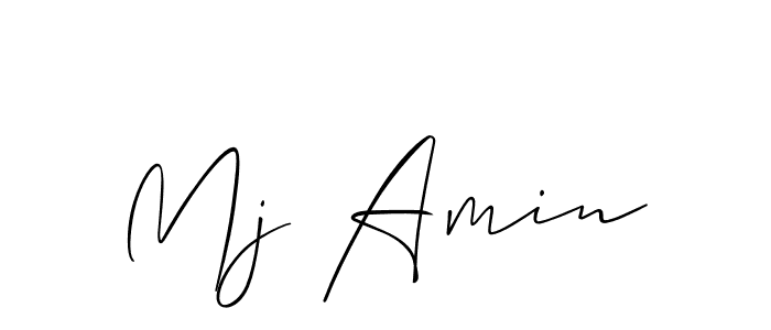 How to make Mj Amin name signature. Use Allison_Script style for creating short signs online. This is the latest handwritten sign. Mj Amin signature style 2 images and pictures png