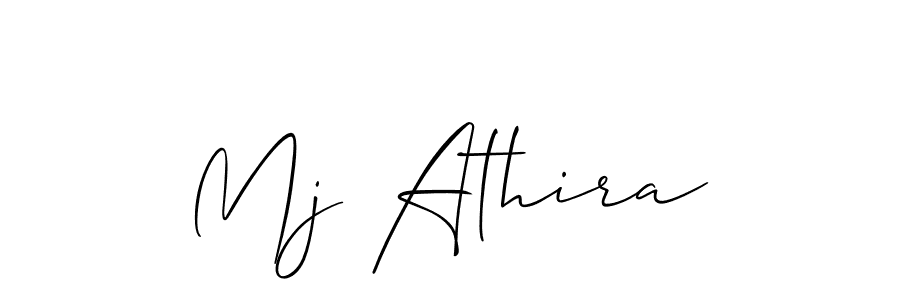 Design your own signature with our free online signature maker. With this signature software, you can create a handwritten (Allison_Script) signature for name Mj Athira. Mj Athira signature style 2 images and pictures png