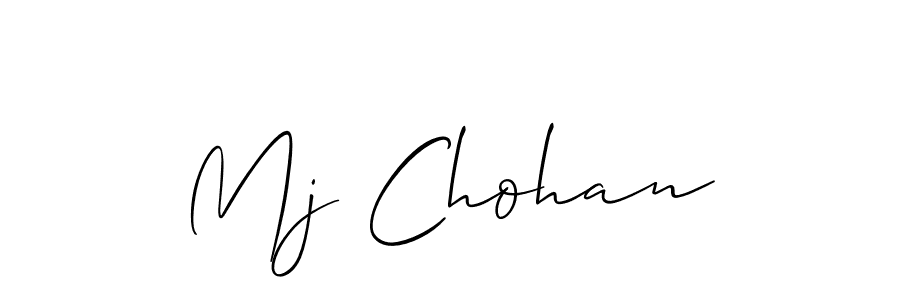 Use a signature maker to create a handwritten signature online. With this signature software, you can design (Allison_Script) your own signature for name Mj Chohan. Mj Chohan signature style 2 images and pictures png