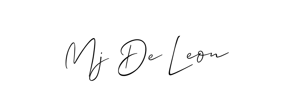 Make a beautiful signature design for name Mj De Leon. With this signature (Allison_Script) style, you can create a handwritten signature for free. Mj De Leon signature style 2 images and pictures png
