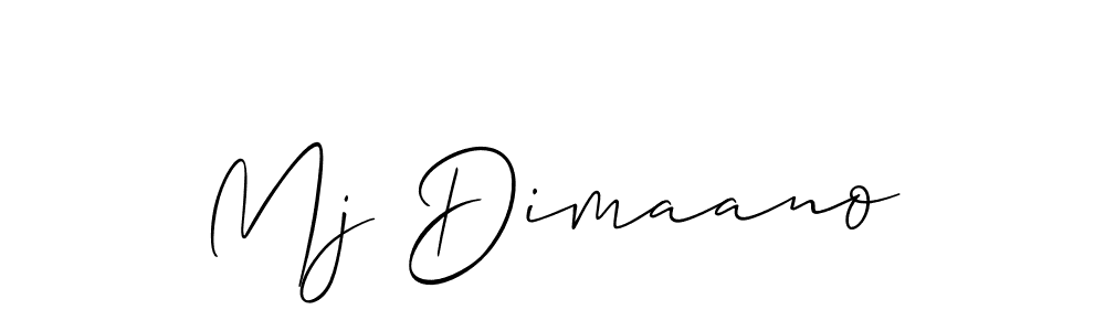 How to make Mj Dimaano name signature. Use Allison_Script style for creating short signs online. This is the latest handwritten sign. Mj Dimaano signature style 2 images and pictures png