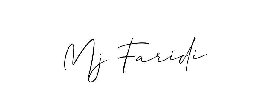 Similarly Allison_Script is the best handwritten signature design. Signature creator online .You can use it as an online autograph creator for name Mj Faridi. Mj Faridi signature style 2 images and pictures png