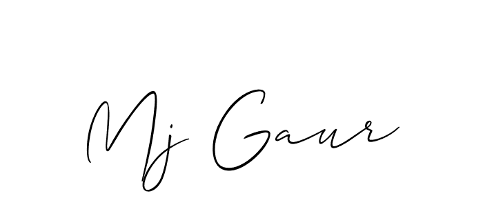 Make a beautiful signature design for name Mj Gaur. With this signature (Allison_Script) style, you can create a handwritten signature for free. Mj Gaur signature style 2 images and pictures png