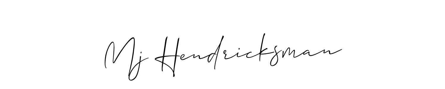 Make a beautiful signature design for name Mj Hendricksman. With this signature (Allison_Script) style, you can create a handwritten signature for free. Mj Hendricksman signature style 2 images and pictures png