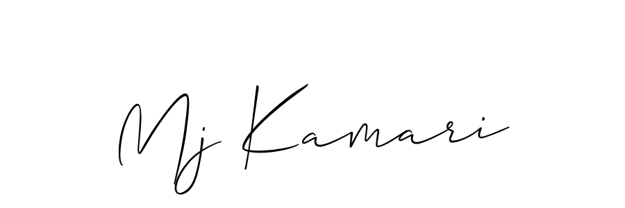 Similarly Allison_Script is the best handwritten signature design. Signature creator online .You can use it as an online autograph creator for name Mj Kamari. Mj Kamari signature style 2 images and pictures png