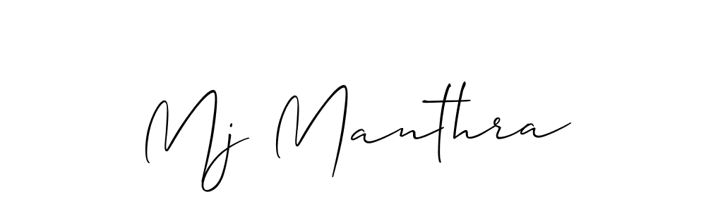 Design your own signature with our free online signature maker. With this signature software, you can create a handwritten (Allison_Script) signature for name Mj Manthra. Mj Manthra signature style 2 images and pictures png