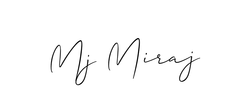 Use a signature maker to create a handwritten signature online. With this signature software, you can design (Allison_Script) your own signature for name Mj Miraj. Mj Miraj signature style 2 images and pictures png