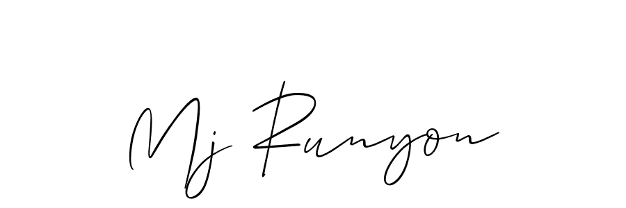 You should practise on your own different ways (Allison_Script) to write your name (Mj Runyon) in signature. don't let someone else do it for you. Mj Runyon signature style 2 images and pictures png