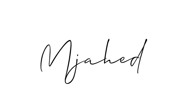 Create a beautiful signature design for name Mjahed. With this signature (Allison_Script) fonts, you can make a handwritten signature for free. Mjahed signature style 2 images and pictures png