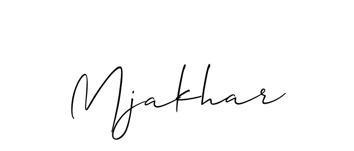 Use a signature maker to create a handwritten signature online. With this signature software, you can design (Allison_Script) your own signature for name Mjakhar. Mjakhar signature style 2 images and pictures png