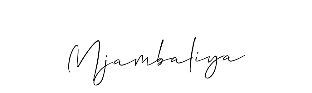 How to make Mjambaliya signature? Allison_Script is a professional autograph style. Create handwritten signature for Mjambaliya name. Mjambaliya signature style 2 images and pictures png