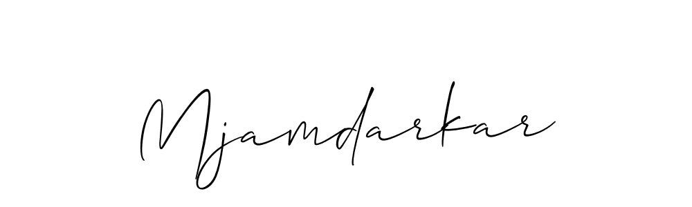 Create a beautiful signature design for name Mjamdarkar. With this signature (Allison_Script) fonts, you can make a handwritten signature for free. Mjamdarkar signature style 2 images and pictures png