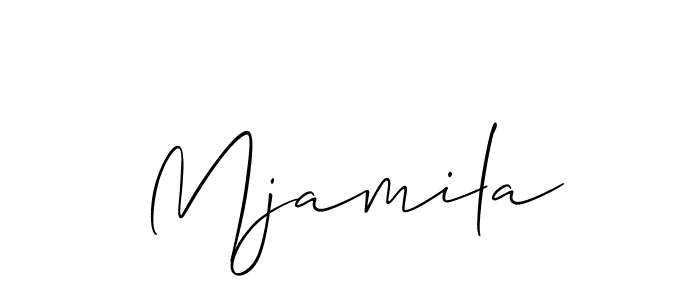 if you are searching for the best signature style for your name Mjamila. so please give up your signature search. here we have designed multiple signature styles  using Allison_Script. Mjamila signature style 2 images and pictures png
