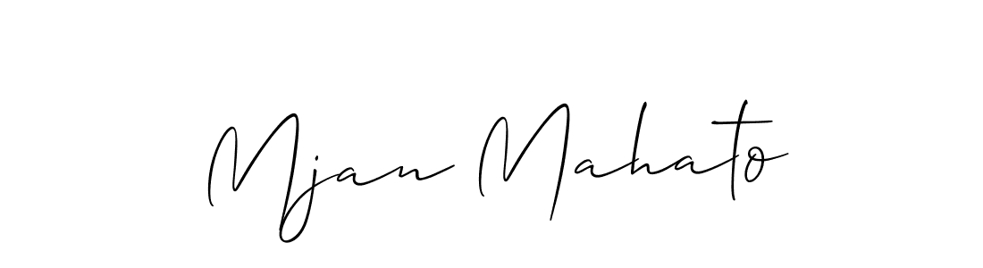 The best way (Allison_Script) to make a short signature is to pick only two or three words in your name. The name Mjan Mahato include a total of six letters. For converting this name. Mjan Mahato signature style 2 images and pictures png