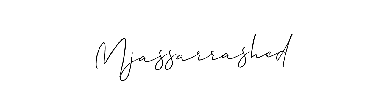 How to make Mjassarrashed name signature. Use Allison_Script style for creating short signs online. This is the latest handwritten sign. Mjassarrashed signature style 2 images and pictures png