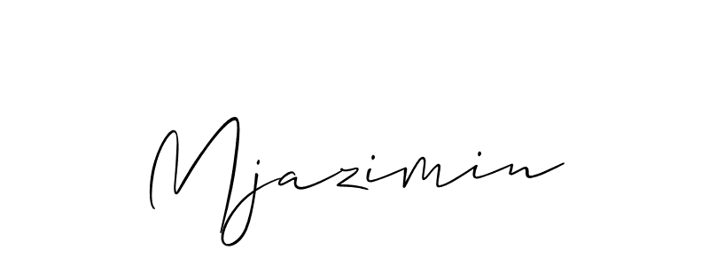 Use a signature maker to create a handwritten signature online. With this signature software, you can design (Allison_Script) your own signature for name Mjazimin. Mjazimin signature style 2 images and pictures png