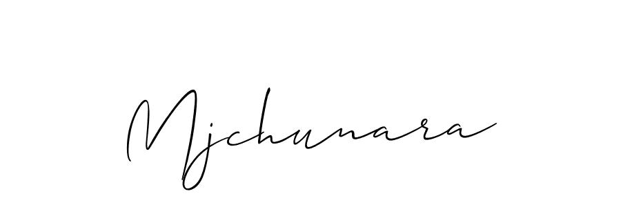 Create a beautiful signature design for name Mjchunara. With this signature (Allison_Script) fonts, you can make a handwritten signature for free. Mjchunara signature style 2 images and pictures png