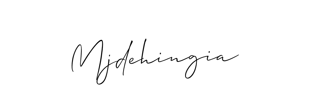 Use a signature maker to create a handwritten signature online. With this signature software, you can design (Allison_Script) your own signature for name Mjdehingia. Mjdehingia signature style 2 images and pictures png