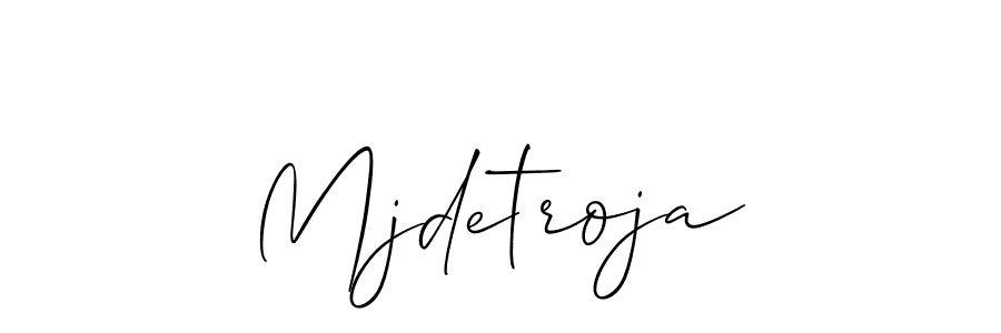 Make a beautiful signature design for name Mjdetroja. With this signature (Allison_Script) style, you can create a handwritten signature for free. Mjdetroja signature style 2 images and pictures png