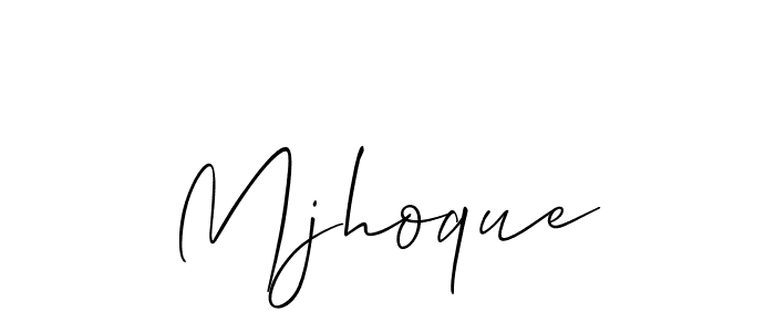 Make a beautiful signature design for name Mjhoque. With this signature (Allison_Script) style, you can create a handwritten signature for free. Mjhoque signature style 2 images and pictures png